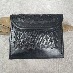 VTG B555W Gould & Goodrich Black Tooled Leather Duty Belt Glove Case Two Pocket